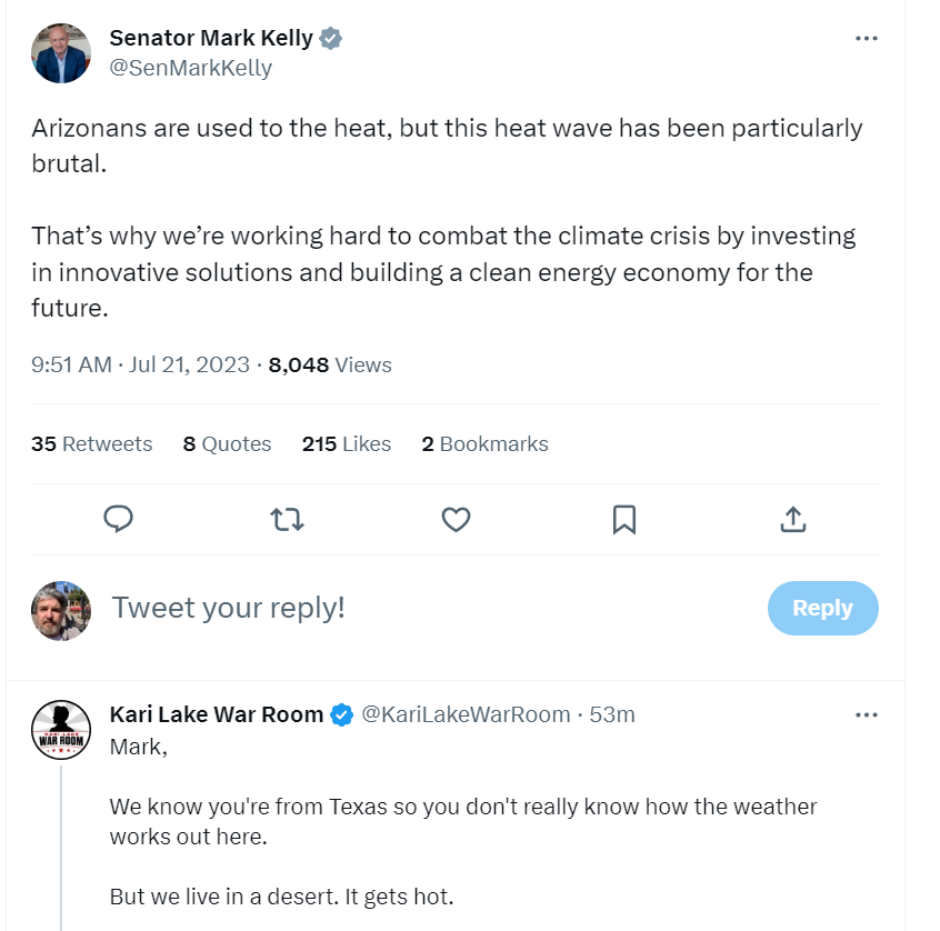 Sen. Mark Kelly vs. Kari Lake Climate Issues